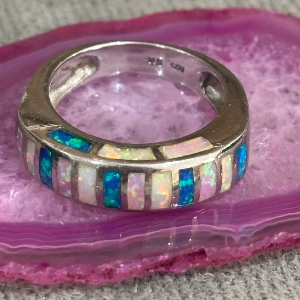 Three sided Navajo opal ring